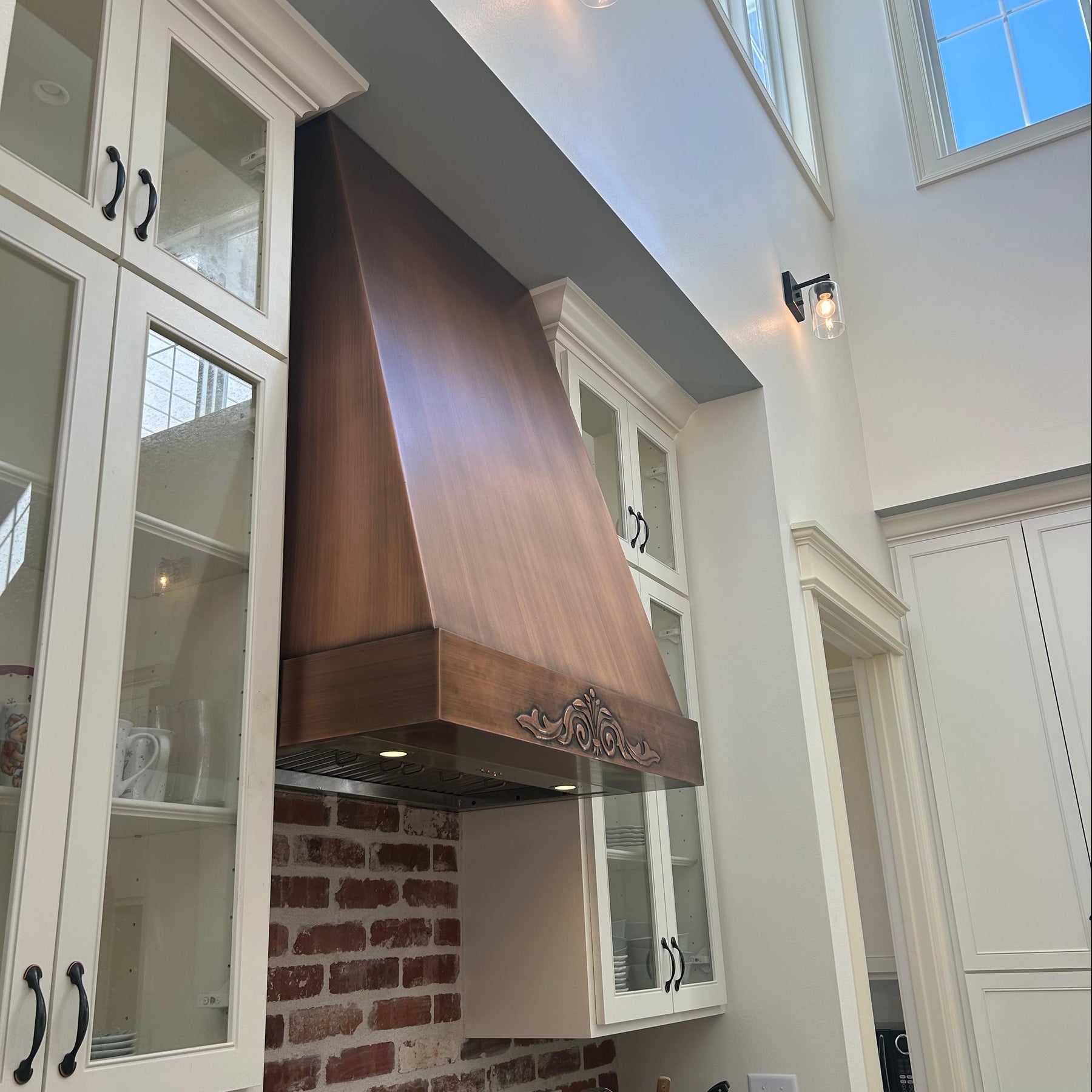 Fobest Copper Vent Hood with Vintage Charm Apron FCP-181