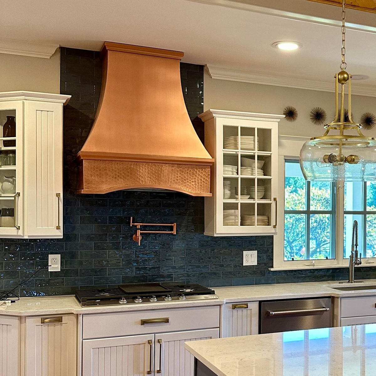 Fobest Natural Copper Range Hood with Hammer Apron Texture FCP-76