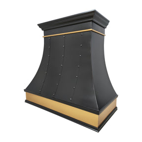 Fobest Custom Oil Rubbed Bronze Copper Range Hood with brass apron FCP-132 - Fobest Appliance