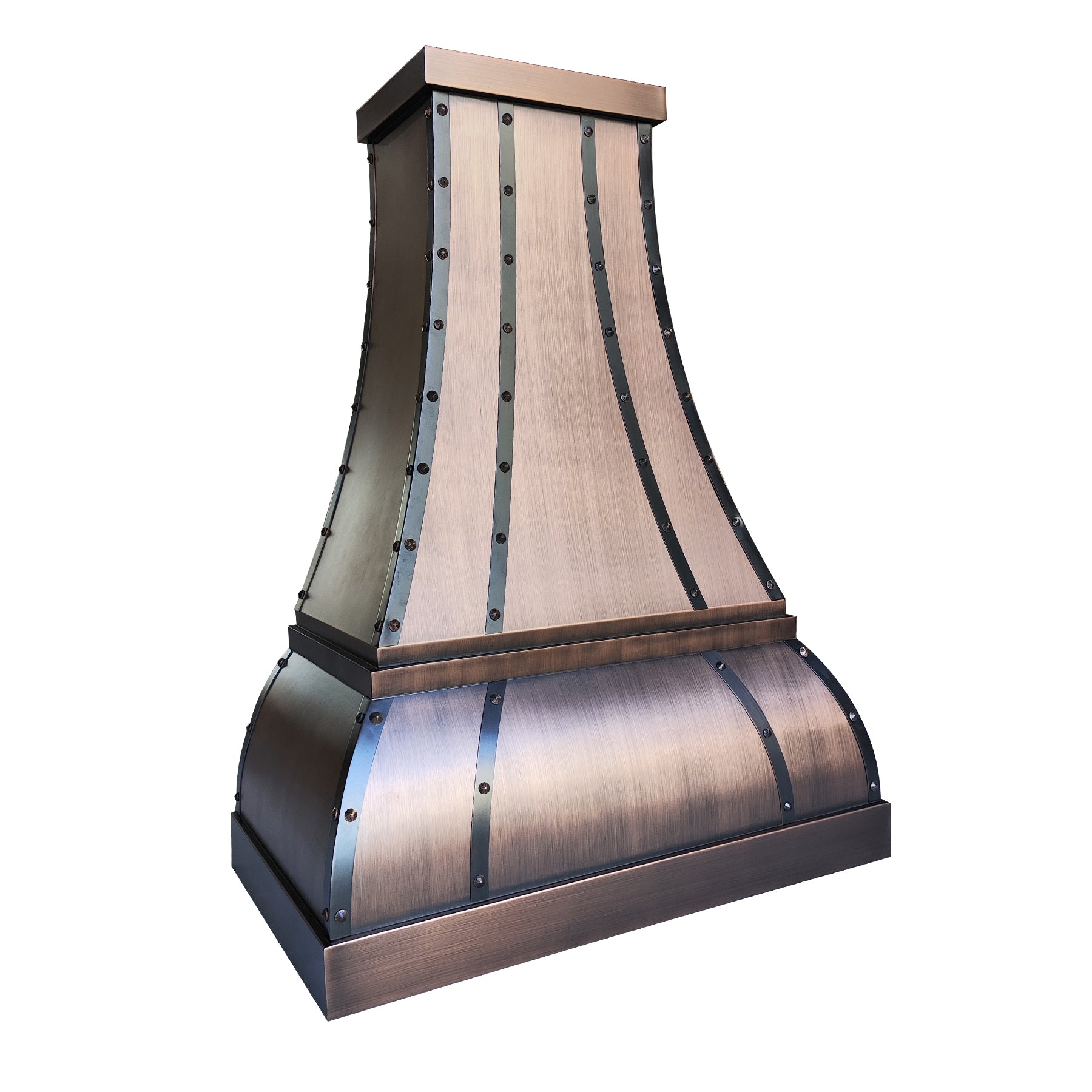 Fobest Copper Vent Hood with Two Curved Straps FCP-175