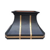 Fobest Hammered Copper Range Hood with Brass Accent FCP-216