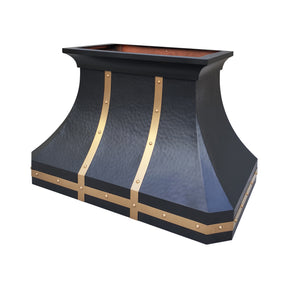 Fobest Hammered Copper Range Hood with Brass Accent FCP-216