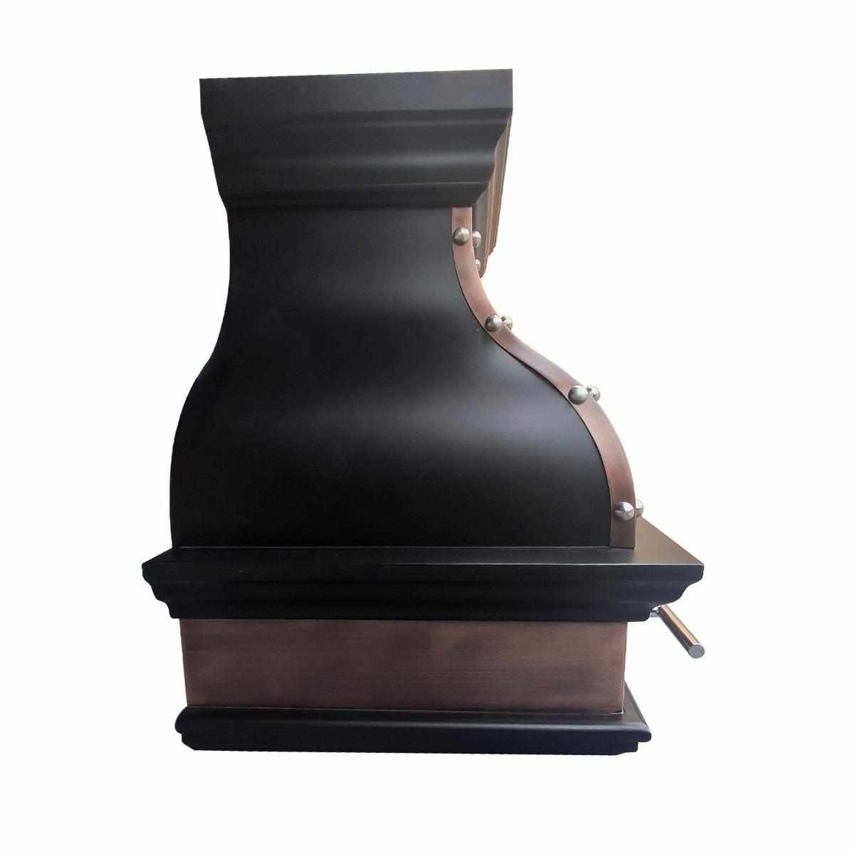 Fobest Custom Oil Rubbed Bronze Copper Range Hood with Antique Straps FCP-114 - Fobest Appliance