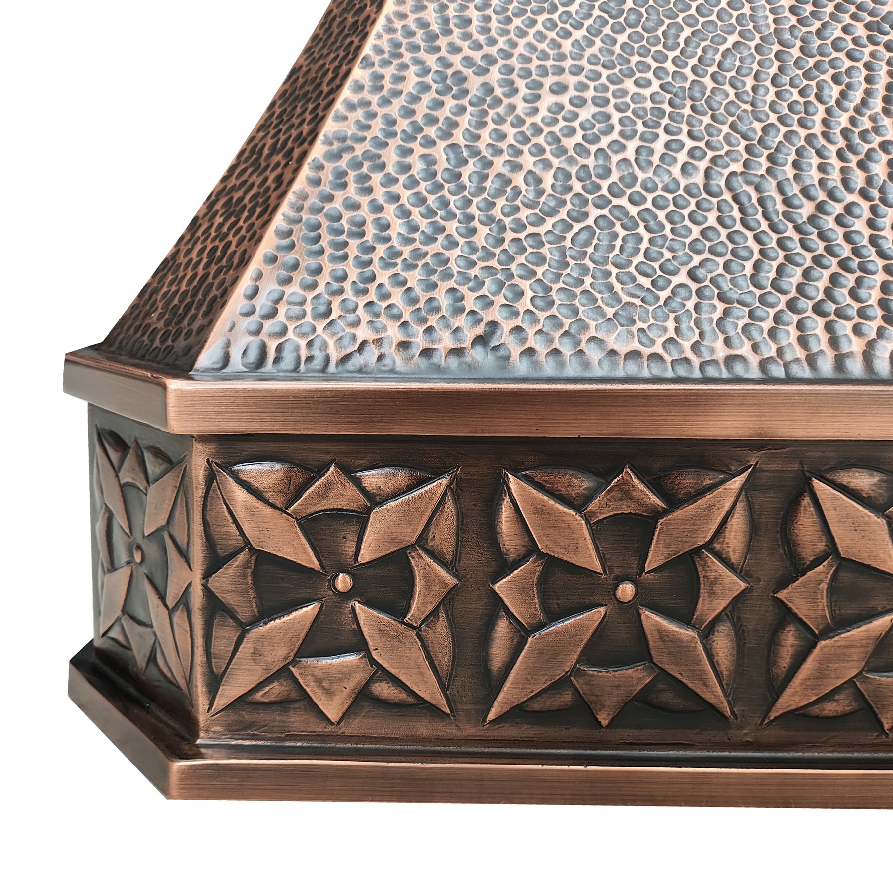 Fobest Custom Hammerd Copper Range Hood with Around Apron Design FCP-142 - Fobest Appliance