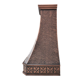 Fobest Custom Hammerd Copper Range Hood with Around Apron Design FCP-142 - Fobest Appliance