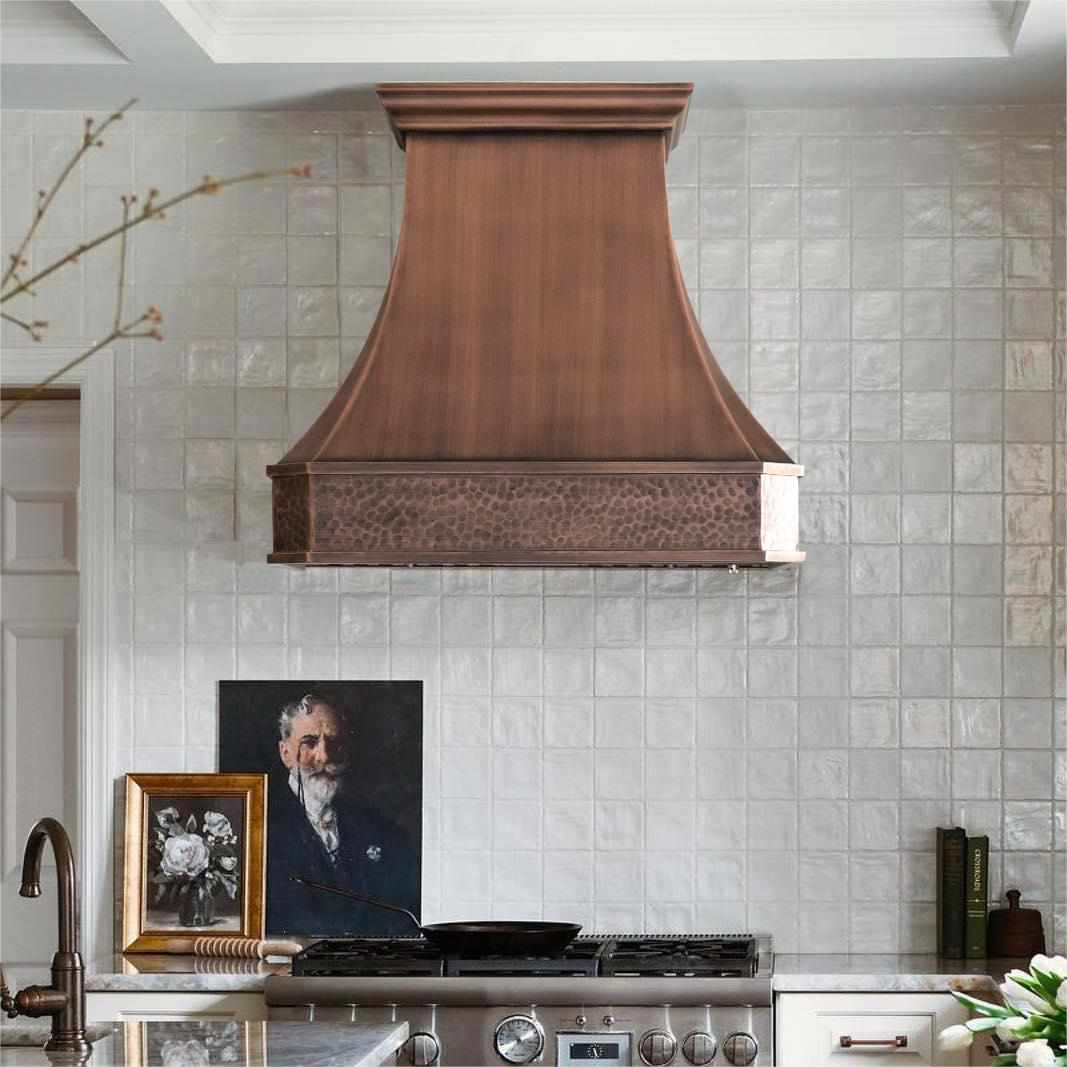 Fobest Classic Curved Antique Copper Range Hood FCP-69 - Fobest Appliance