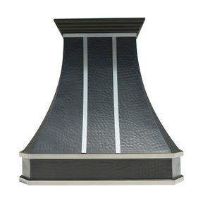 Fobest Custom Hammered Copper Range Hood with stainless steel straps FCP-133 - Fobest Appliance