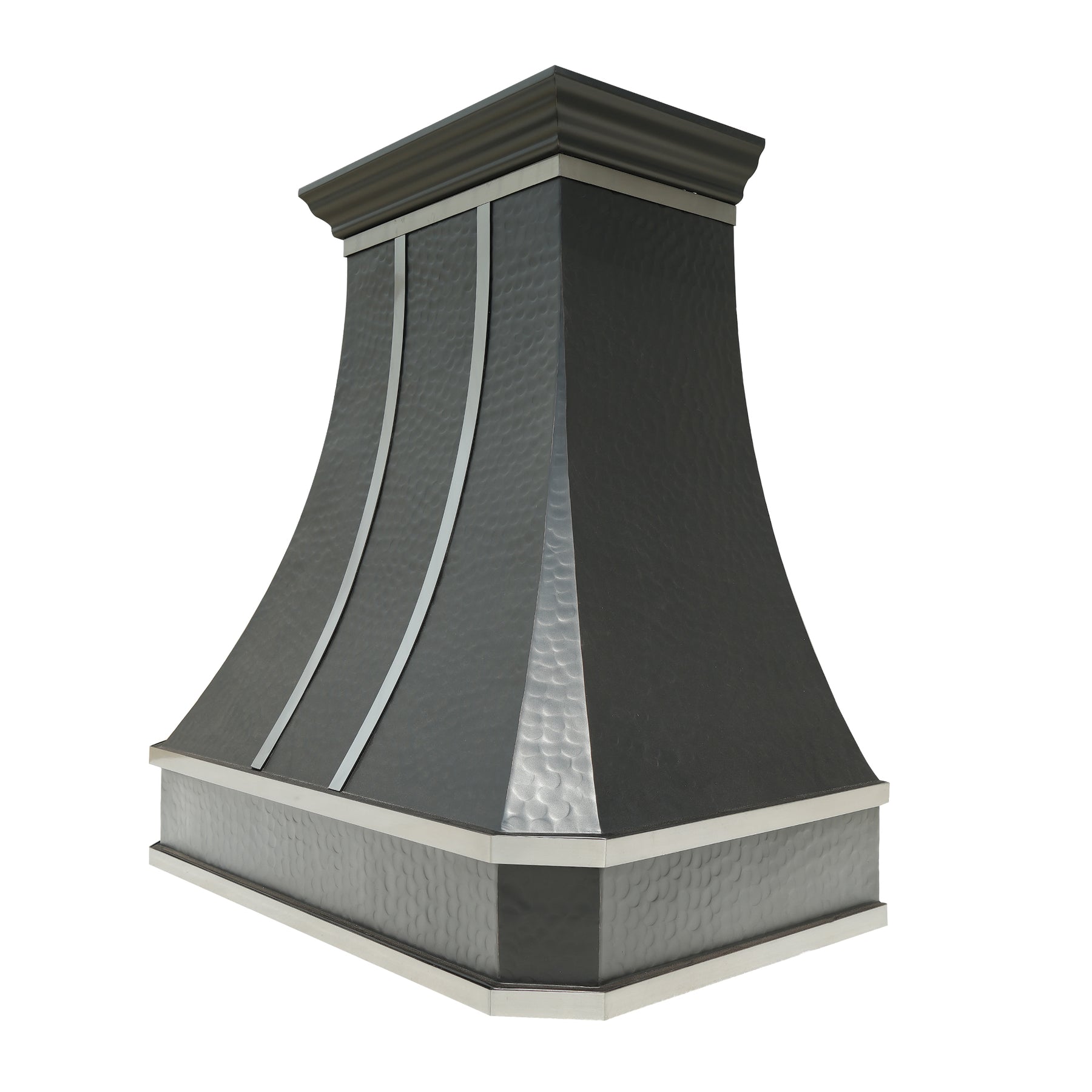 Fobest Custom Hammered Copper Range Hood with stainless steel straps FCP-133 - Fobest Appliance