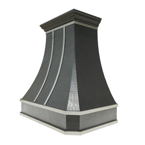 Fobest Custom Hammered Copper Range Hood with stainless steel straps FCP-133 - Fobest Appliance