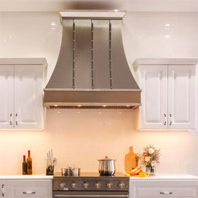 Fobest Custom Curved Stainless Steel Range Hood with Mirror Straps FSS-35 - Fobest Appliance