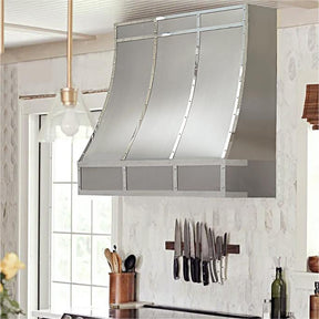 Fobest Custom Sloped Stainless Steel Range Hood with Mirror Straps FSS-174 - Fobest Appliance