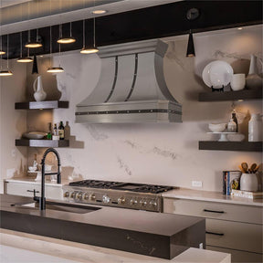 Fobest Custom Brushed Stainless Steel Range Hood with black accent FSS-171 - Fobest Appliance