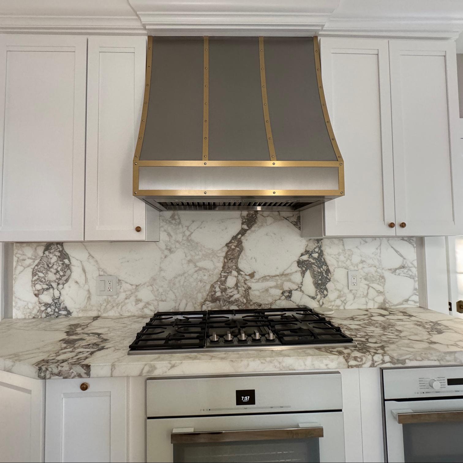 Fobest Stainless Steel Custom Range Hood with Polished Gold Accent FSS-22