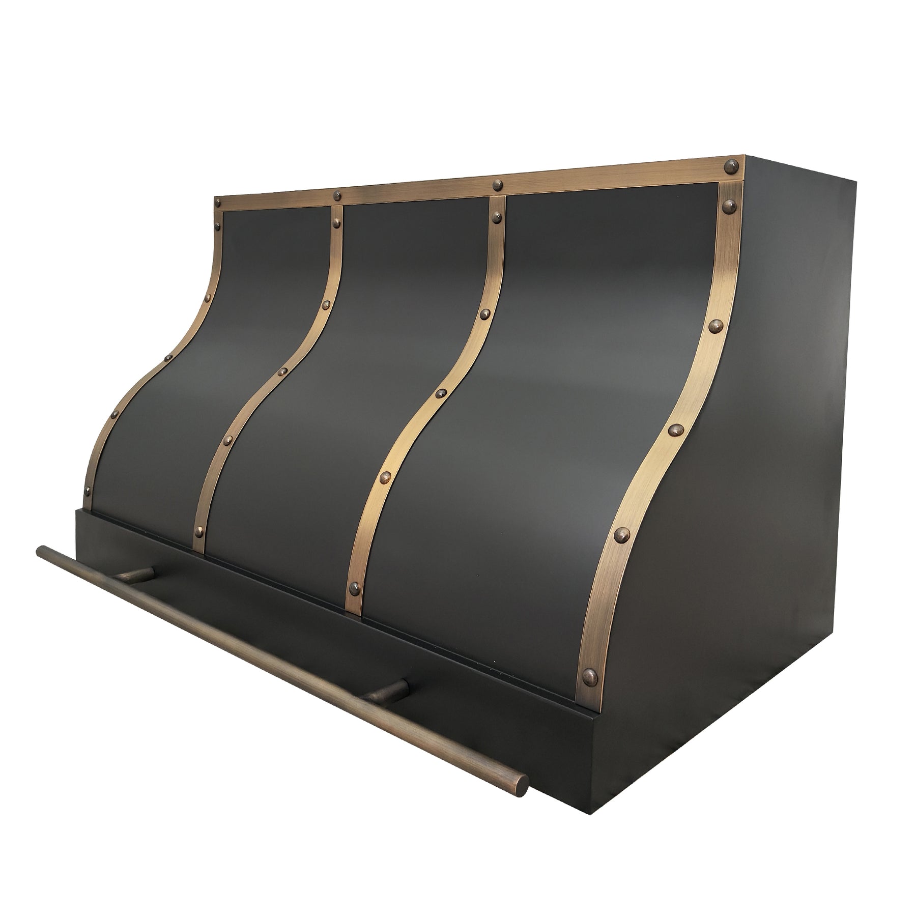 Fobest Classic Custom Stainless Steel Range Hood with Aged Brass Trims FSS-204 - Fobest Appliance