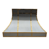 Fobest Custom Brushed Stainless Steel Range Hood with brass accent FSS-184 - Fobest Appliance