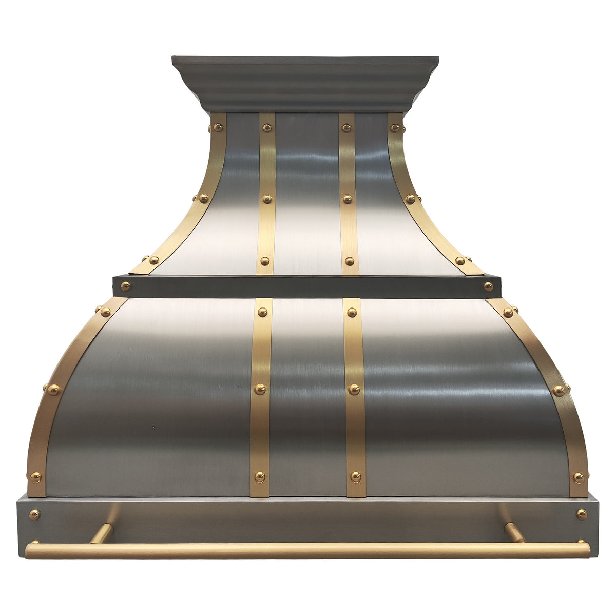 Fobest Luxury Stainless Steel Range Hood with Brass Straps and Rivets FSS-7