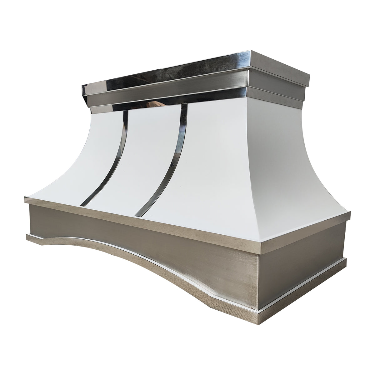 Fobest Custom White Stainless Steel Range Hood with Arched Band FSS-199 - Fobest Appliance