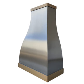 Fobest Custom Range Hood Stainless Steel with Brass Accent FSS-340