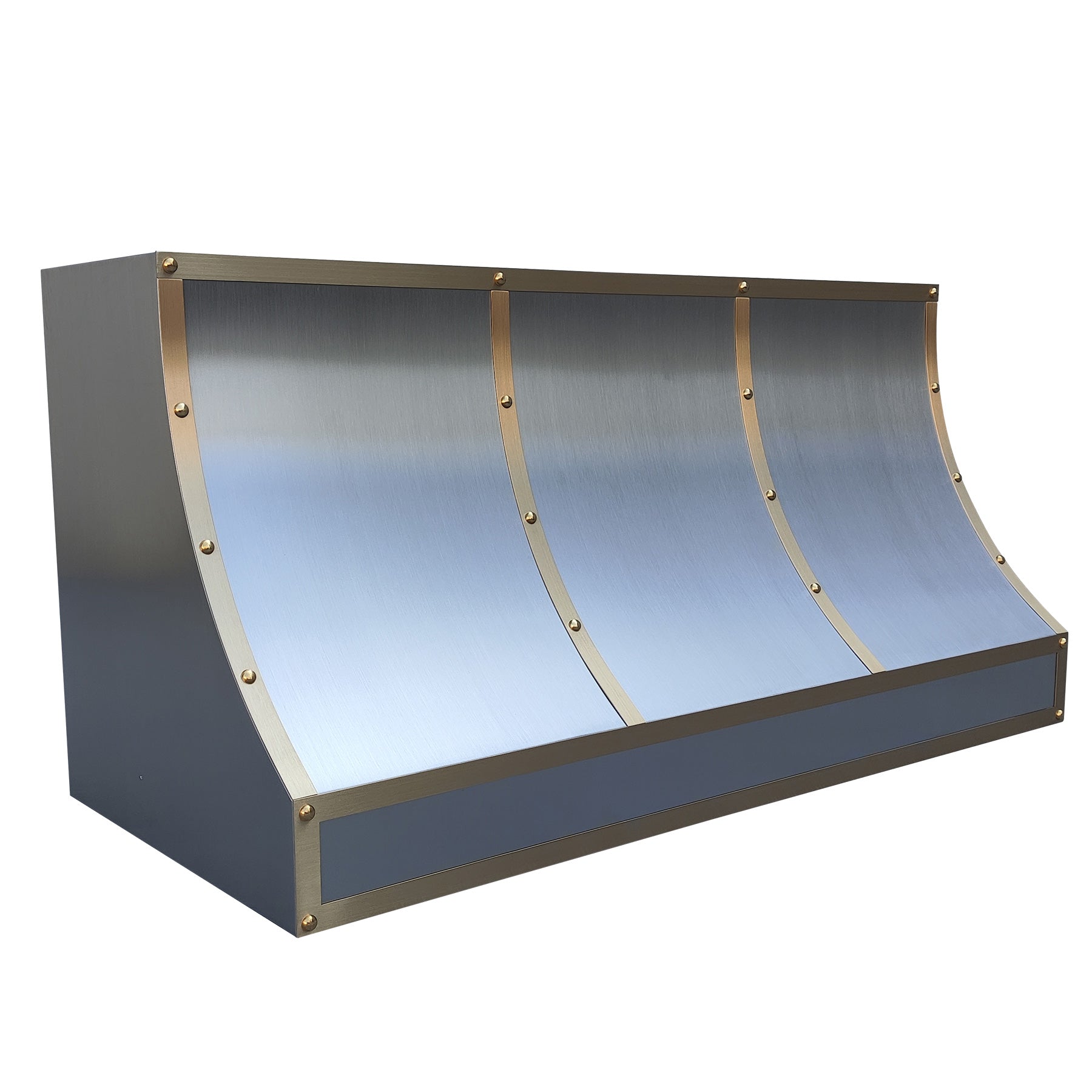 Fobest Stainless Steel Custom Range Hood with Polished Gold Accent FSS-22