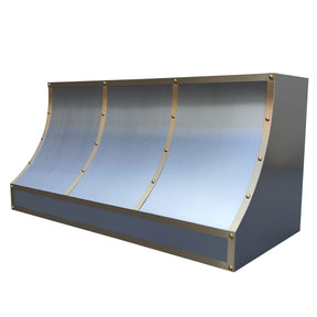 Fobest Stainless Steel Custom Range Hood with Polished Gold Accent FSS-22