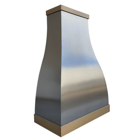 Fobest Custom Range Hood Stainless Steel with Brass Accent FSS-340