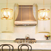 Fobest Handcrafted Brushed Stainless Steel Range Hood with Brass Straps FSS-84 - Fobest Appliance