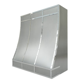 Fobest Custom Sloped Stainless Steel Range Hood with Mirror Straps FSS-174 - Fobest Appliance