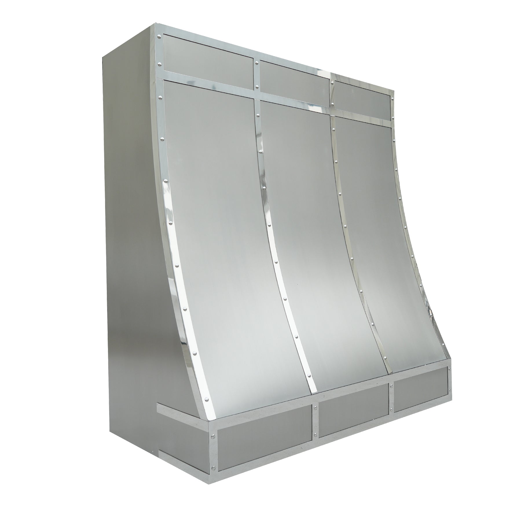 Fobest Custom Sloped Stainless Steel Range Hood with Mirror Straps FSS-174 - Fobest Appliance