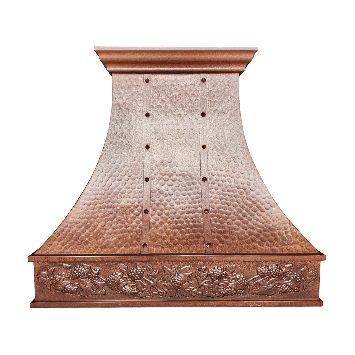 Fobest Custom Hammerd Vintage Copper Range Hood with Grapes Pattern Finish FCP-141 - Fobest Appliance