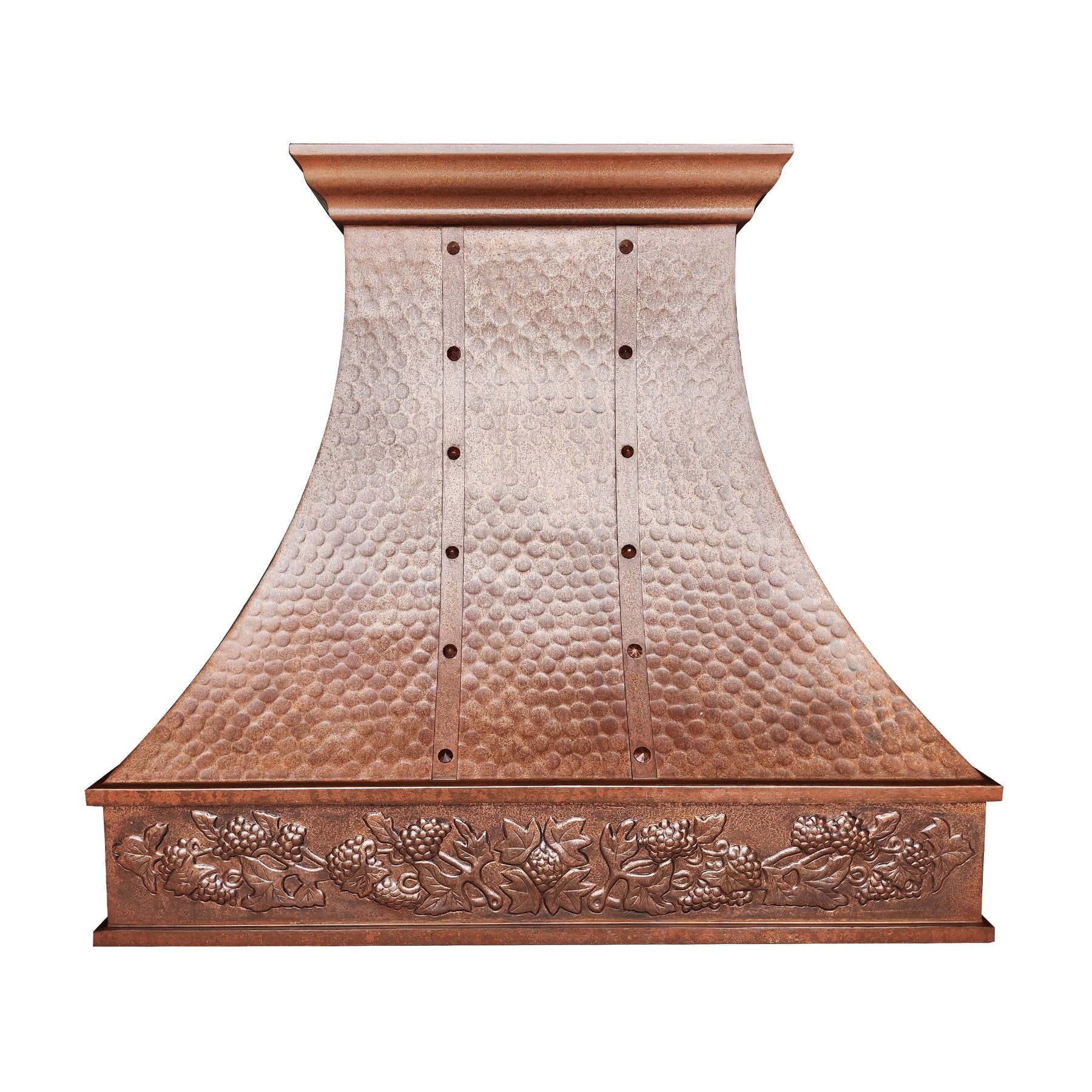 Fobest Custom Hammerd Vintage Copper Range Hood with Grapes Pattern Finish FCP-141 - Fobest Appliance