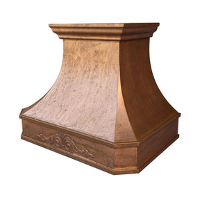 Fobest Handmade Custom Vintage Copper Range Hood with center apron design FCP-121 - Fobest Appliance