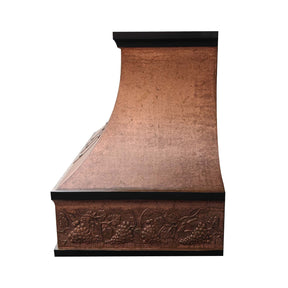 Fobest Handmade Custom Vintage Copper Kitchen Hood with Drak Straps FCP-113 - Fobest Appliance