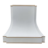 Fobest White Range Hood with Brass Trims FSS-288