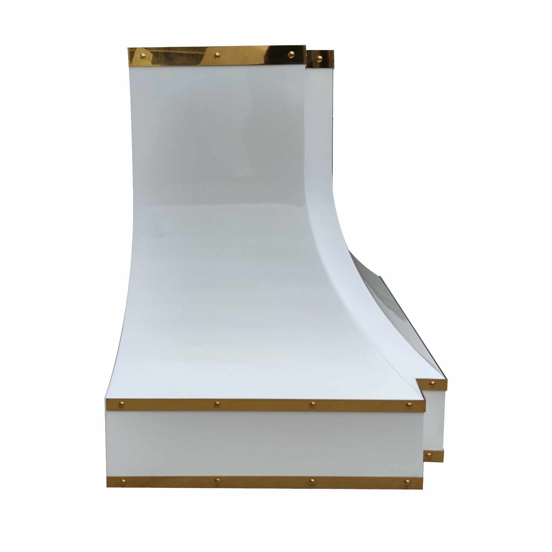 Fobest White Range Hood with Brass Trims FSS-288