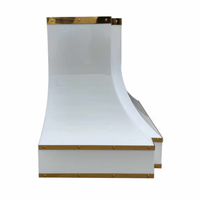 Fobest White Range Hood with Brass Trims FSS-288