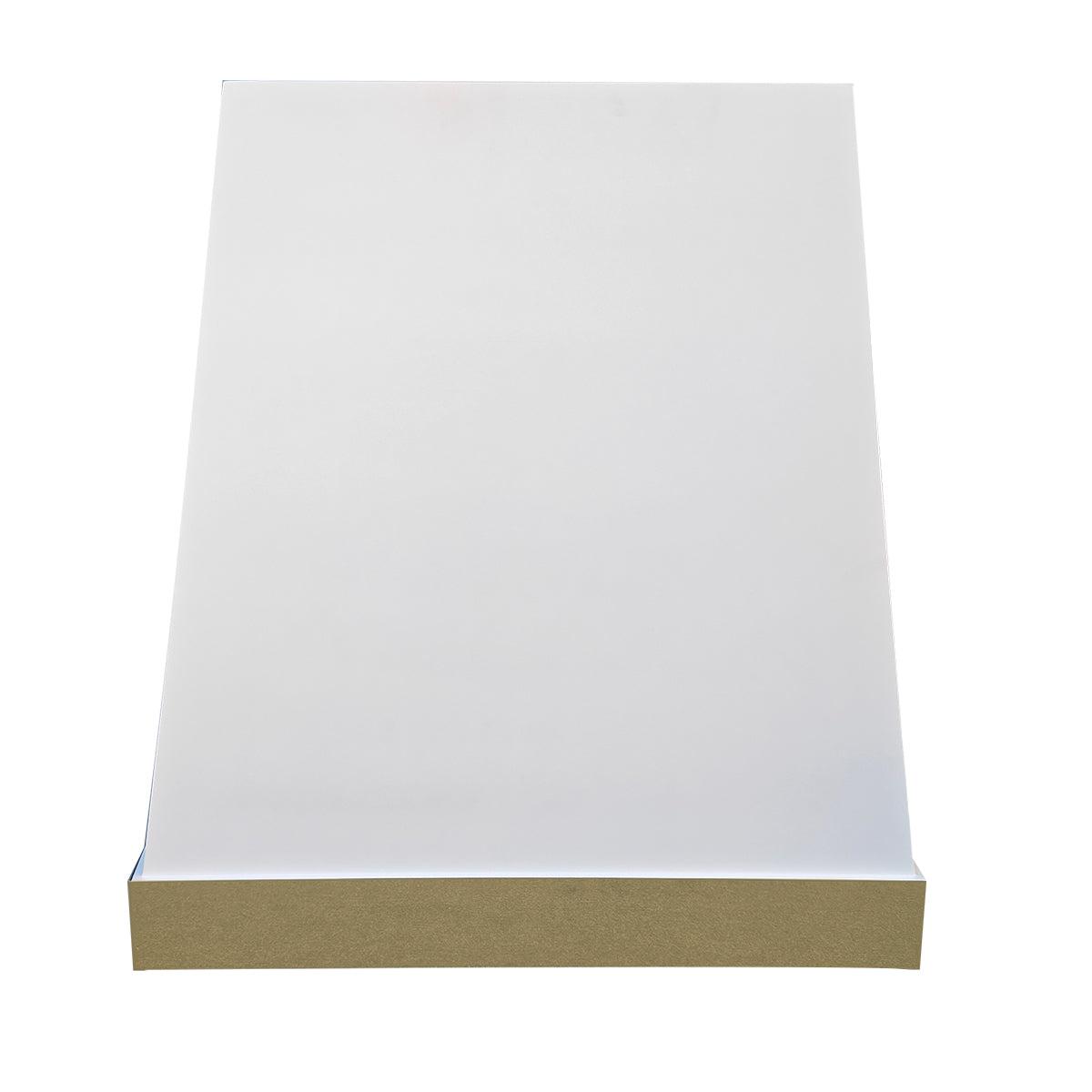 Fobest Custom White Kitchen Hood with polished brass accent FSS-176 - Fobest Appliance