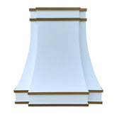 Fobest Custom White Range Hood with Brass Accent FSS-283