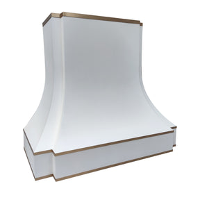 Fobest White Range Hood with Brass Trims FSS-288