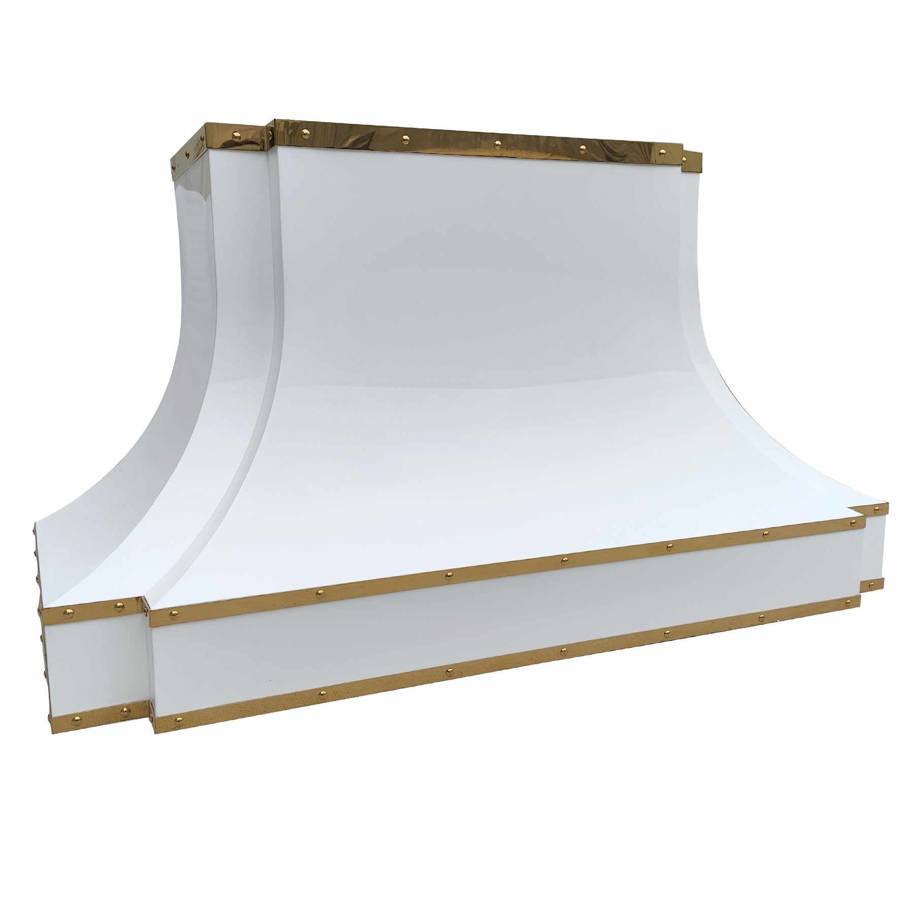 Fobest White Range Hood with Brass Trims FSS-288