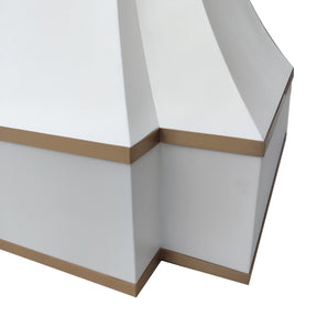 Fobest White Range Hood with Brass Trims FSS-288