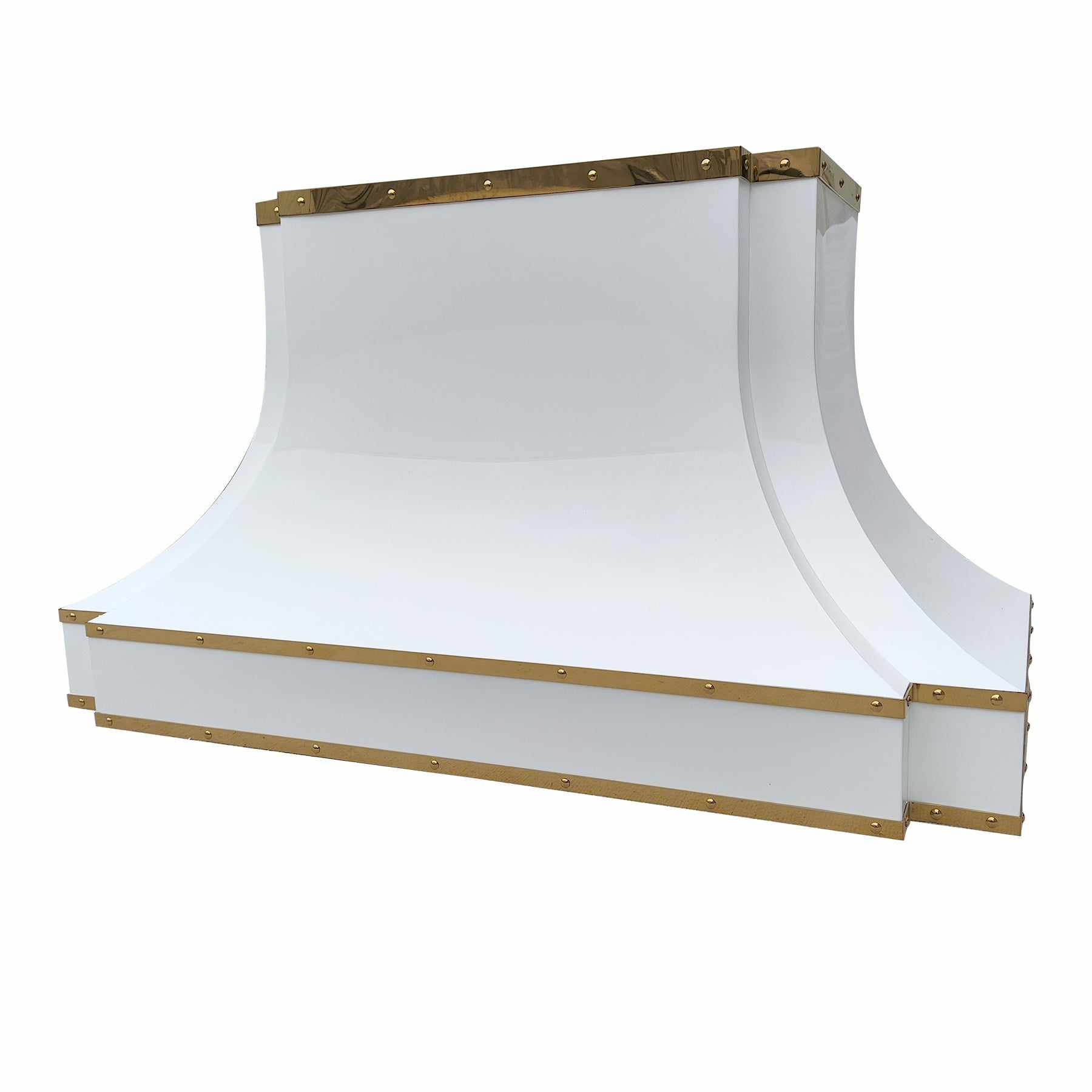 Fobest White Range Hood with Brass Trims FSS-288