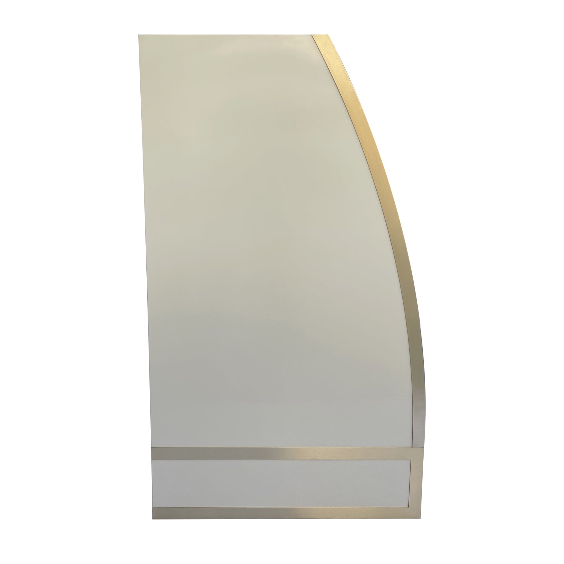 Fobest Barrel Design Custom White Stainless Steel Range Hood with Brass Trim FSS-46 - Fobest Appliance