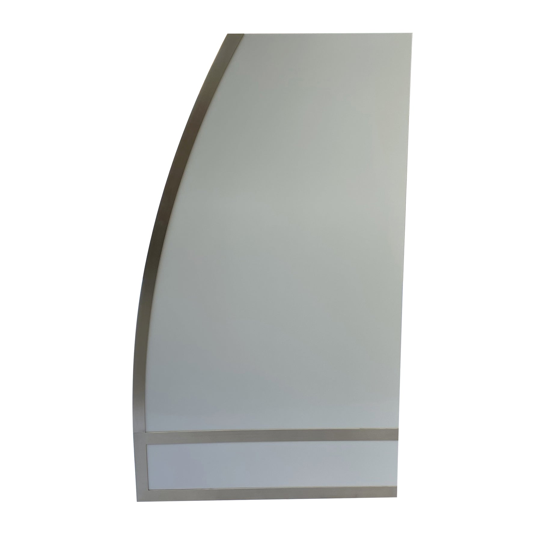 Fobest Barrel Design Custom White Stainless Steel Range Hood with Brass Trim FSS-46 - Fobest Appliance