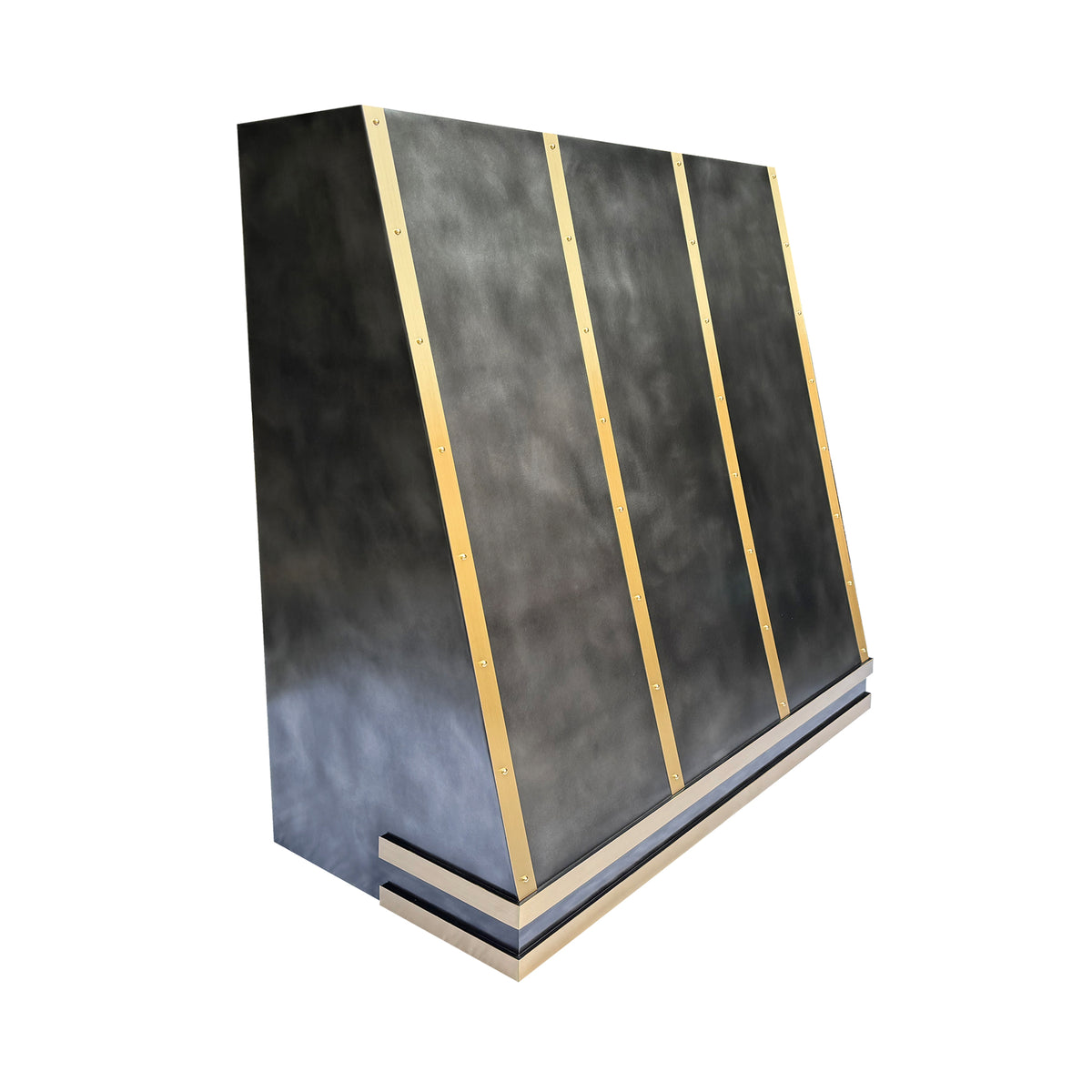 Fobest Custom Zinc Range Hood with Brass Straps FSS-248