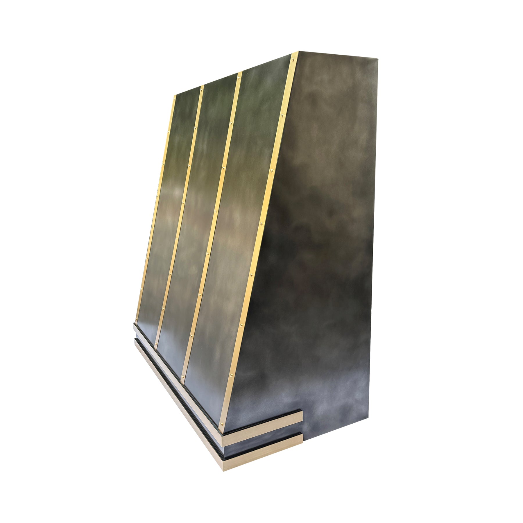 Fobest Custom Zinc Range Hood with Brass Straps FSS-248