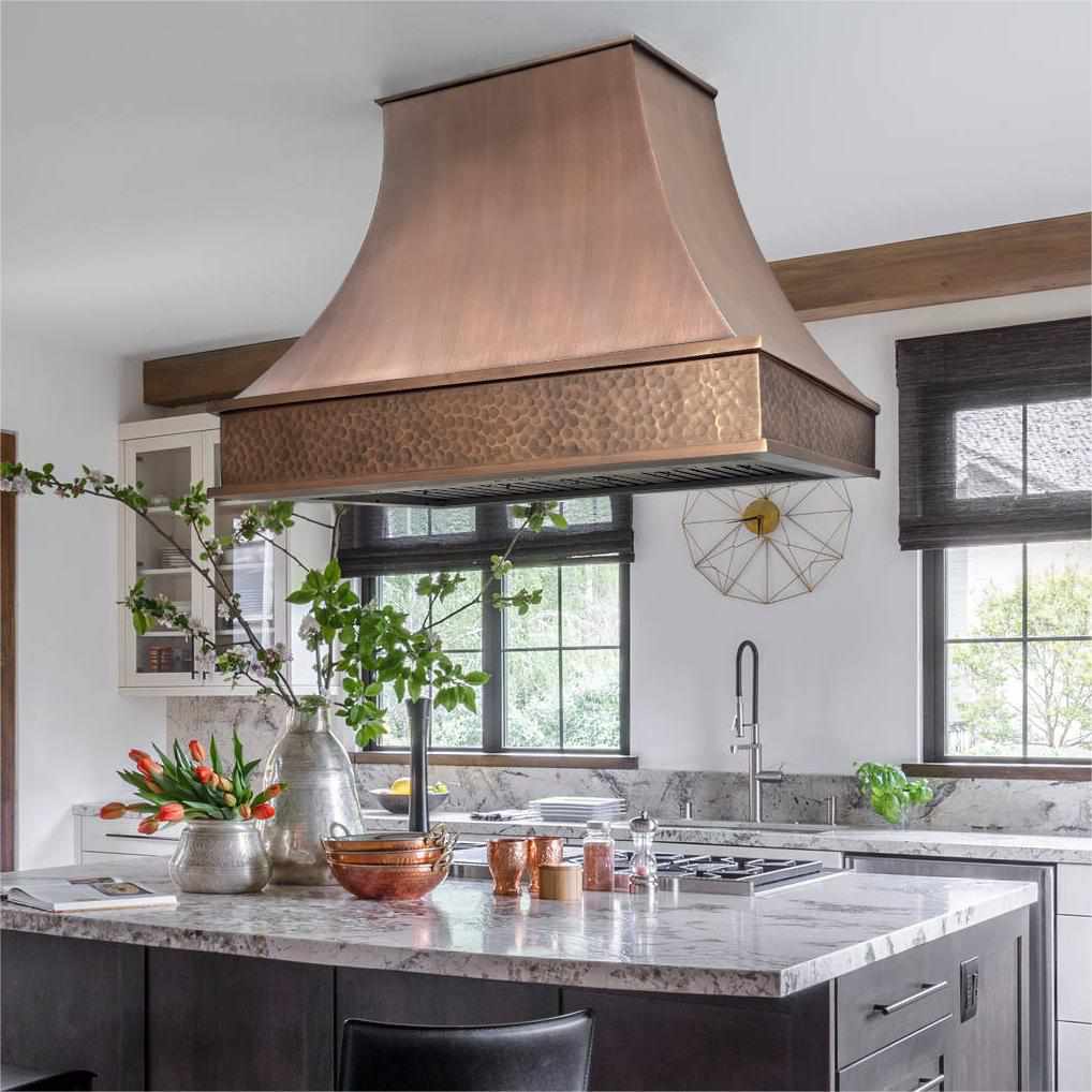 Fobest Farmhouse Custom Antique Copper Range Hood FCP-49 - Fobest Appliance