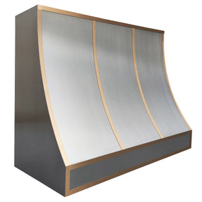 Fobest Stainless Steel Custom Range Hood with Polished Gold Accent FSS-22