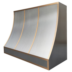 Fobest Stainless Steel Custom Range Hood with Polished Gold Accent FSS-22