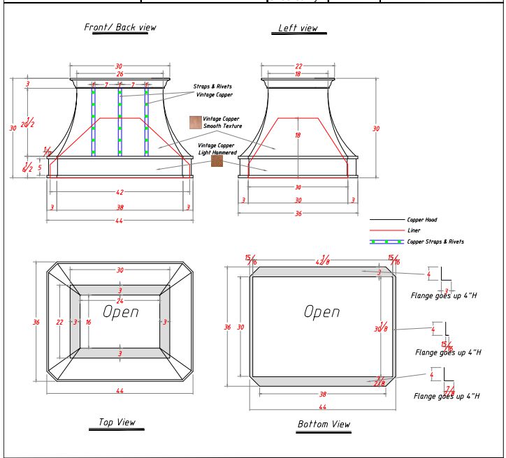 Fobest custom FCP-117 range hood - custom link for Cathy - Fobest Appliance