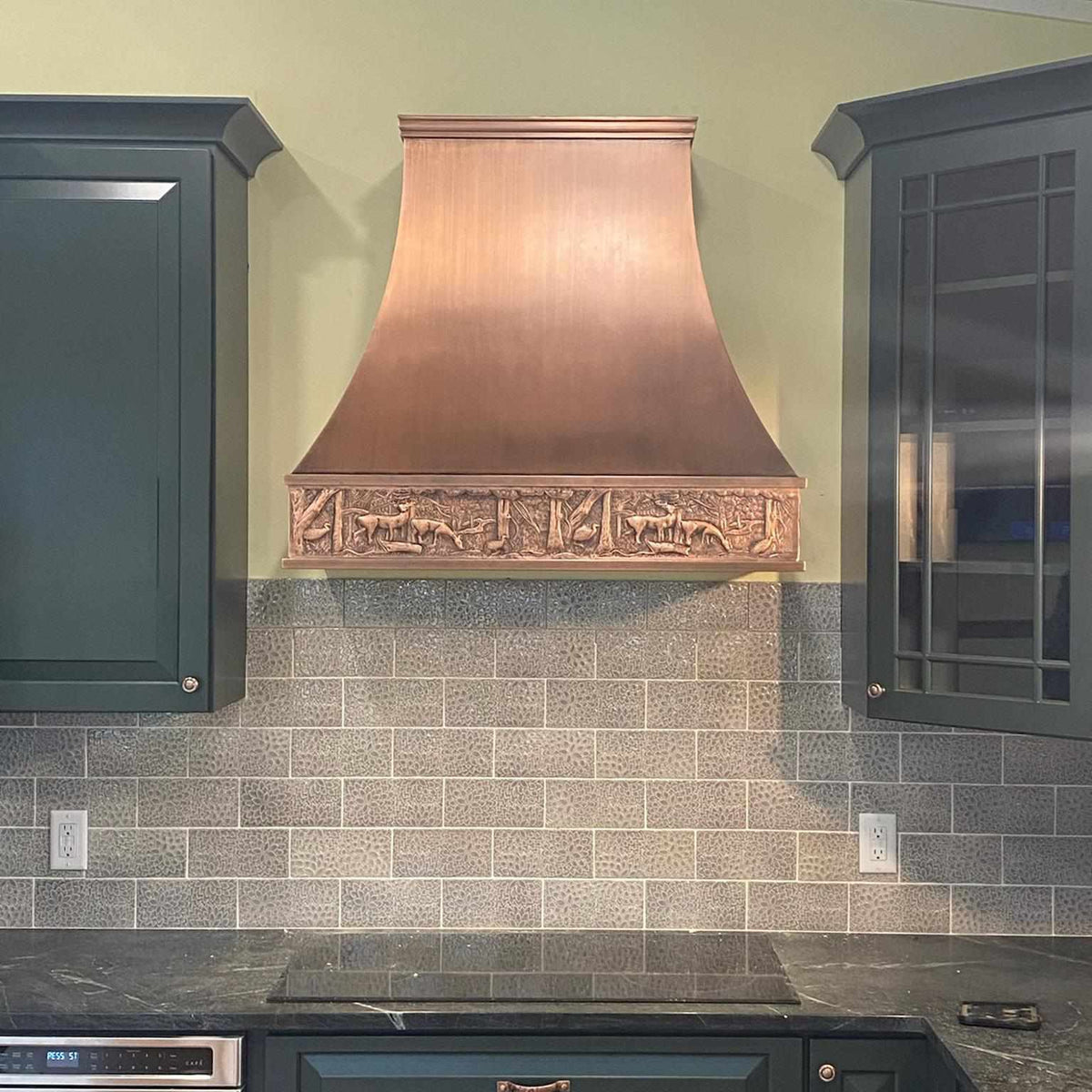 Fobest Antique Copper Range Hood with Deer Apron Design FCP-186